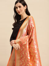 Peach Pink Semi Kataan Silk Bootidaar Dupatta