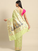 Pastel Green Kataan Silk Alfi Saree