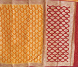 YELLOW CHIFFON CHAP DYE BANARASI SAREE