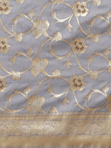 Grey Kataan Silk Alfi Saree