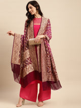 Purple Bandhej Dupatta in Khadi Georgette