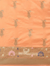 Peach Kataan Silk Alfi Saree