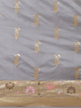 Light Grey Kataan Silk Alfi Saree