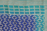 ROYAL BLUE AND GREY SHADED KHADDI BANDHEJ SAREE