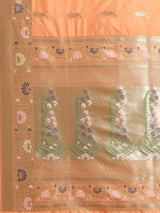 Peach Kataan Silk Alfi Saree