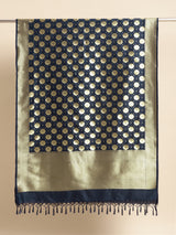 Navy Semi Kataan Silk Bootidaar Dupatta