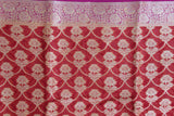RED CHIFFON CHAP DYE BANARASI SAREE
