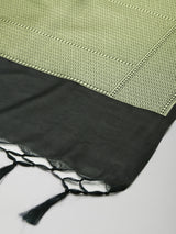 Black Semi Kataan Silk Bootidaar Dupatta With Golden Work