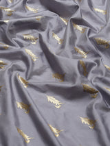 Light Grey Kataan Silk Alfi Saree