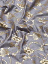 Grey Kataan Silk Alfi Saree
