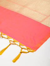 Peach Pink Semi Kataan Silk Bootidaar Dupatta
