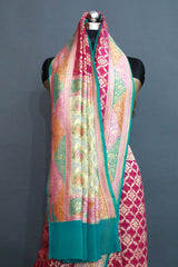 Magenta khaddi georgette Banarasi Meenakari Saree