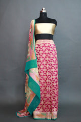 Magenta khaddi georgette Banarasi Meenakari Saree