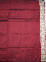 Pure Kataan Silk Jangla Red Banarasi Saree