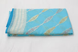 FIROZI BLUE KHADDI GEORGETTE RANGKAAT BANARASI SAREE