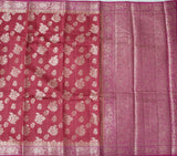 RED AND RANI PINK MUGA CONTRAST DYE BANARASI SAREE
