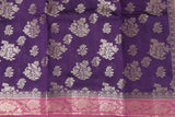 PURPLE AND PINK MUGA CONTRAST DYE BANARASI SAREE