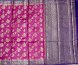 RANI PINK AND PURPLE MUGA CONTRAST DYE BANARASI SAREE