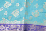 BLUE AND NAVY MUGA CONTRAST DYE BANARASI SAREE