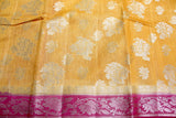 GOLD AND RED MUGA CONTRAST DYE BANARASI SAREE
