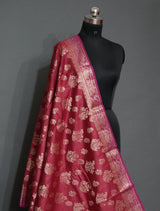 RED AND RANI PINK MUGA CONTRAST DYE BANARASI SAREE