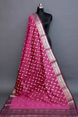 PINK COTTON SILK ZARI BOOTI CUT WORK SAREE
