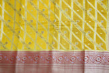YELLOW COTTON SILK CONTRAST DYE SAREE WITH RANGKAAT