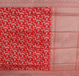 RED FANCY JAAL KATAAN SAREE