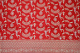 RED FANCY JAAL KATAAN SAREE