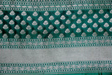 Bottle Green Floral Jaal Kataan Saree