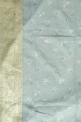 Grey DIGITAL PRINT Zari Woven KHADDI GEORGETTE Saree