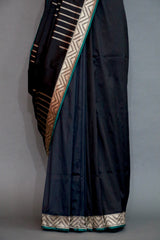 Handwoven Katan Silk Black Saree