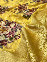 Premium Digital Print Khaddi Georgette Silk Saree