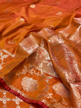 Orange Semi Silk Banarasi Saree