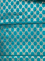 Turquoise Semi Silk Banarasi Saree