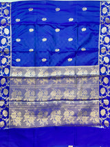 Blue Semi Silk Banarasi Saree