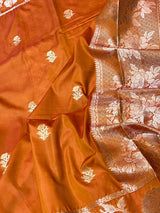 Orange Semi Silk Banarasi Saree