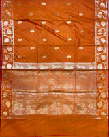 Orange Semi Silk Banarasi Saree
