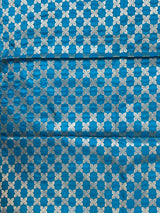Teal Blue Semi Silk Banarasi Saree