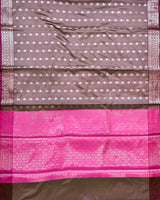 Light Brown Semi Silk Banarasi Saree