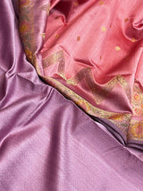 Banarasi Rose Gold Chiniya Silk Dress Material