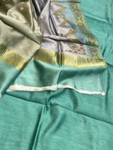 Banarasi Green Chiniya Silk Dress Material