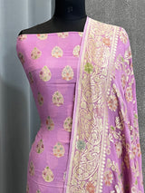 Banarasi Orchid Khaddi Georgette Silk Dress Material