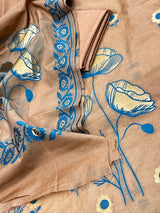 Banarasi Light Brown Cotton Dress Material