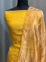 Banarasi Mustard Chiniya Silk Dress Material