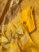 Banarasi Mustard Chiniya Silk Dress Material