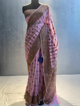 Pure Chiffon silk Banarasi Saree in antique zari