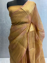 Banarasi Pure silk kora tissue crushed designer saree