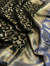 Black Cotton Silk Banarasi Saree