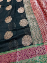 Black Semi Silk Banarasi Saree